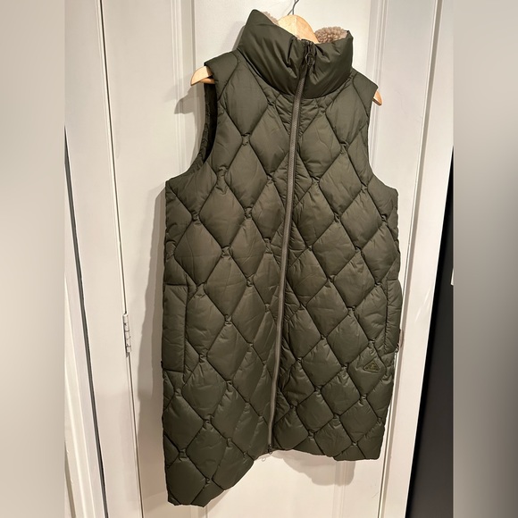 Barbour Long Down Vest, dark green, women’s 12/14 - Picture 1 of 4